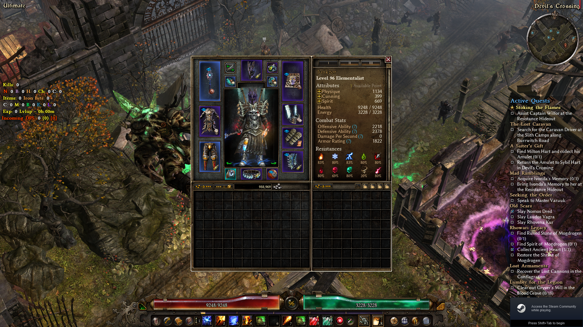 PC Gaming Grim Dawn Character Sheet